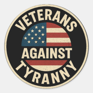 Veteranen Tegen Tyrannie – USA Patriottisch Badge Ronde Sticker