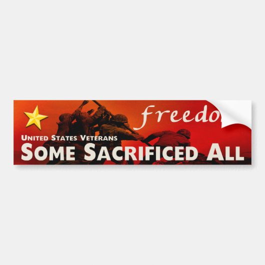 Veteranen uit de Verenigde Staten Bumpersticker (Voorkant)