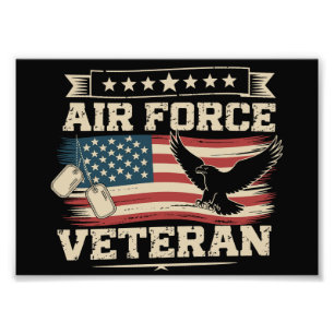 Veteranen US Luchtmacht Amerikaanse Vlag Amerika  Foto Afdruk