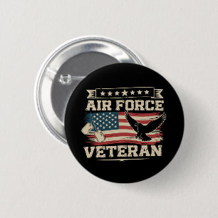 Veteranen US Luchtmacht Amerikaanse Vlag Amerika Ronde Button 5,7 Cm