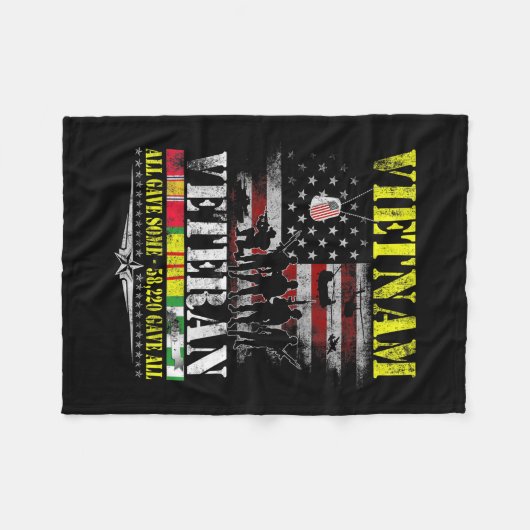 Veteranen van de Vietnamese  vlag Fleece Deken (Voorkant (Horizontaal))