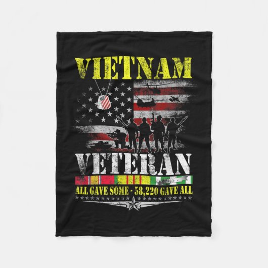 Veteranen van de Vietnamese  vlag Fleece Deken (Voorkant)