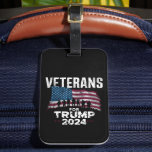 Veteranen van pa Grandpa voor Trump 2024 Amerikaan Bagagelabel<br><div class="desc">Veteranen van pa Grandpa voor Trump 2024 Amerikaanse vlag</div>