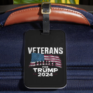 Veteranen van pa Grandpa voor Trump 2024 Amerikaan Bagagelabel