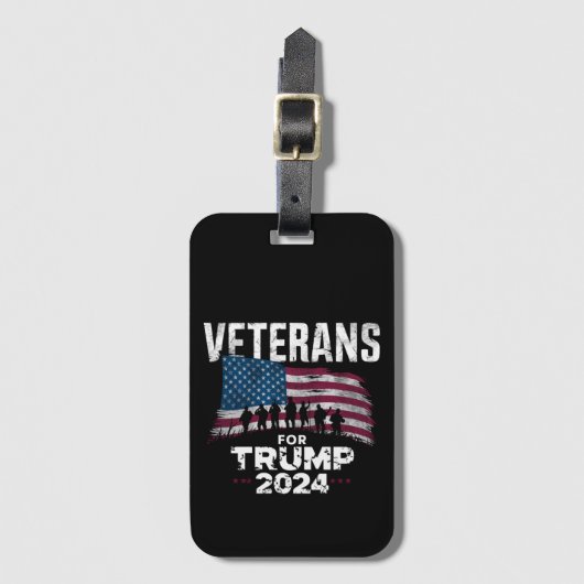 Veteranen van pa Grandpa voor Trump 2024 Amerikaan Bagagelabel (Voorkant (verticaal))