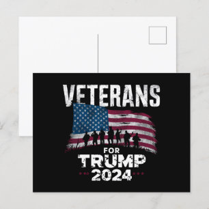 Veteranen van pa Grandpa voor Trump 2024 Amerikaan Briefkaart