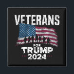 Veteranen van pa Grandpa voor Trump 2024 Amerikaan Magneet<br><div class="desc">Veteranen van pa Grandpa voor Trump 2024 Amerikaanse vlag</div>