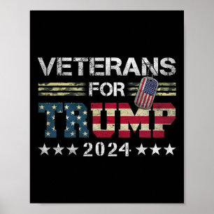 Veteranen van pa Grandpa voor Trump 2024 Amerikaan Poster