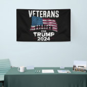 Veteranen van pa Grandpa voor Trump 2024 Amerikaan Spandoek (Beurs)