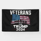 Veteranen van pa Grandpa voor Trump 2024 Amerikaan Spandoek (Horizontaal)