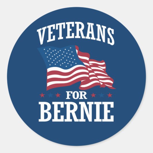 VETERANEN VOOR BERNIE SANDERS RONDE STICKER (Voorkant)