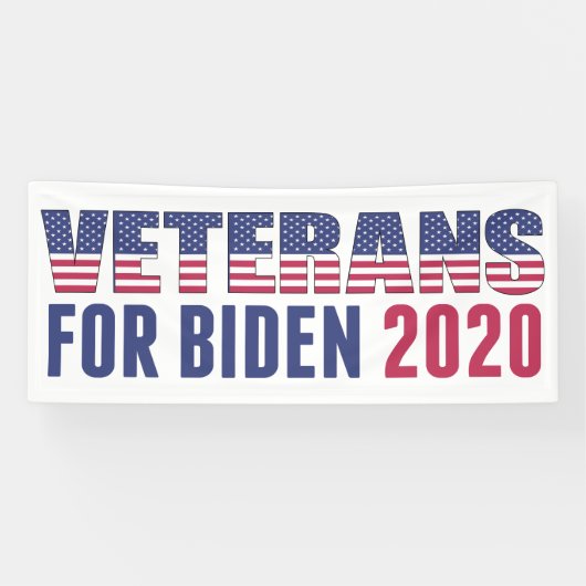 Veteranen voor Biden 2020 Spandoek (Horizontaal)