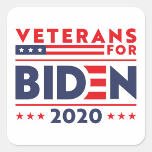 VETERANEN VOOR BIDEN 2020 VIERKANTE STICKER