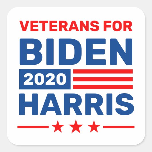 Veteranen voor Biden Harris 2020 Verkiezingen Stic Vierkante Sticker (Voorkant)