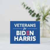 Veteranen voor Biden Harris Custom Text Blue Briefkaart (Staand voorkant)
