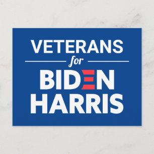 Veteranen voor Biden Harris Custom Text Blue Briefkaart
