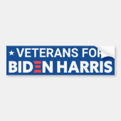 Veteranen voor Biden Harris Custom Text Blue Bumpersticker (Voorkant)