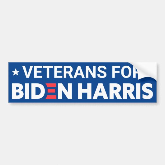 Veteranen voor Biden Harris Custom Text Blue Bumpersticker (Voorkant)