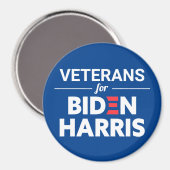 Veteranen voor Biden Harris Custom Text Blue Magneet (Voorkant / Achterkant)