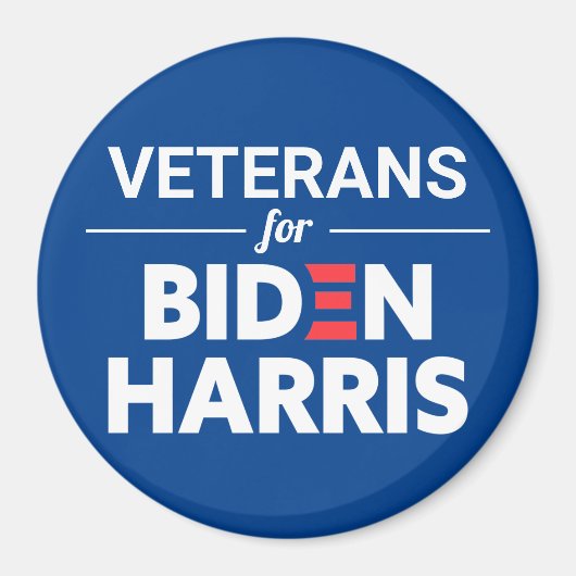 Veteranen voor Biden Harris Custom Text Blue Magneet (Voorkant)