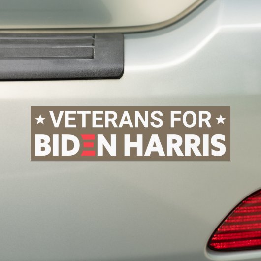 Veteranen voor Biden Harris Custom Text Brown Tan Bumpersticker (Op auto)