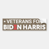Veteranen voor Biden Harris Custom Text Brown Tan Bumpersticker (Voorkant)