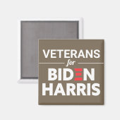 Veteranen voor Biden Harris Custom Text Brown Tan Magneet (Voorkant / Achterkant)