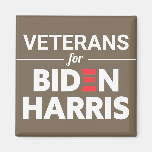 Veteranen voor Biden Harris Custom Text Brown Tan Magneet (Voorkant)