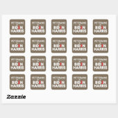 Veteranen voor Biden Harris Custom Text Brown Tan Vierkante Sticker (Vel)