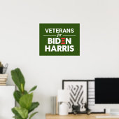 Veteranen voor Biden Harris Custom Text Green Poster (Thuiskantoor)