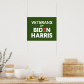 Veteranen voor Biden Harris Custom Text Green Poster (Keuken)