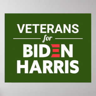 Veteranen voor Biden Harris Custom Text Green Poster