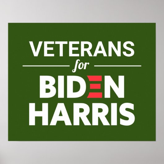 Veteranen voor Biden Harris Custom Text Green Poster (Voorkant)