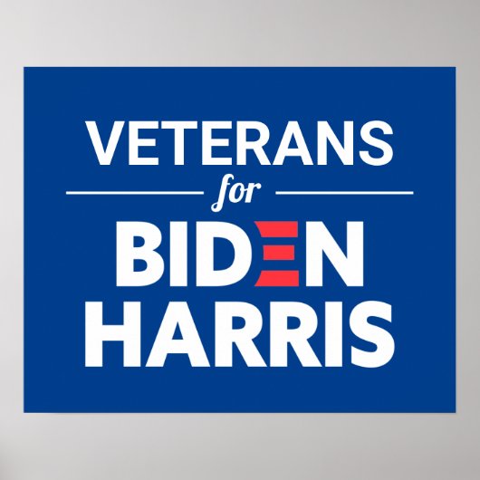 Veteranen voor Biden Harris Custom Text Green Poster (Voorkant)