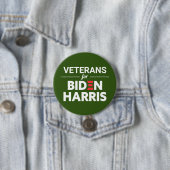 Veteranen voor Biden Harris Custom Text Green Ronde Button 7,6 Cm (In situ)
