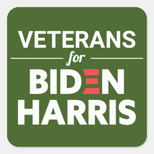 Veteranen voor Biden Harris Custom Text Green Vierkante Sticker