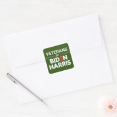Veteranen voor Biden Harris Custom Text Green Vierkante Sticker (Envelop)