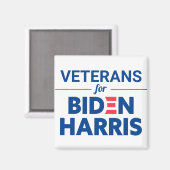 Veteranen voor Biden Harris Custom Text White Magneet (Voorkant / Achterkant)