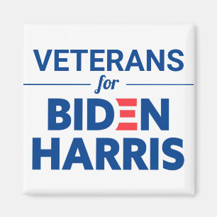 Veteranen voor Biden Harris Custom Text White Magneet
