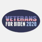 Veteranen voor Biden Ovale Sticker (Voorkant)
