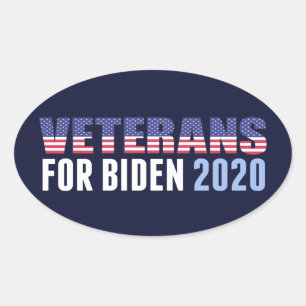 Veteranen voor Biden Ovale Sticker