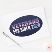 Veteranen voor Biden Ovale Sticker (Envelop)