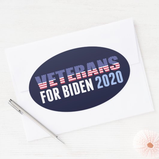 Veteranen voor Biden Ovale Sticker (Envelop)