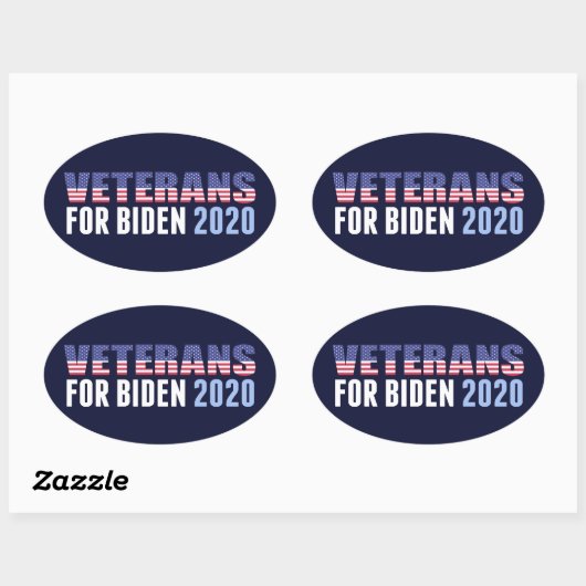 Veteranen voor Biden Ovale Sticker (Vel)