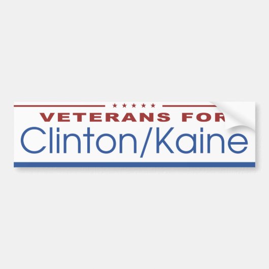 Veteranen voor Clinton / Kaine 2016 Bumpersticker (Voorkant)