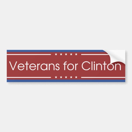 Veteranen voor de Bumpersticker Clinton 2016 (Voorkant)