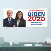 Veteranen voor de Verkiezingsbanner Biden Harris 2 Spandoek (Beurs)