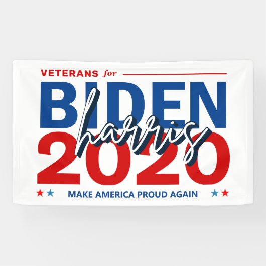 Veteranen voor de verkiezingscampagne van Biden Ha Spandoek (Horizontaal)