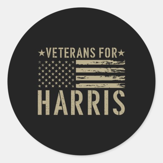 Veteranen voor Harris 2024 Militaire dierenartsen  Ronde Sticker (Voorkant)
