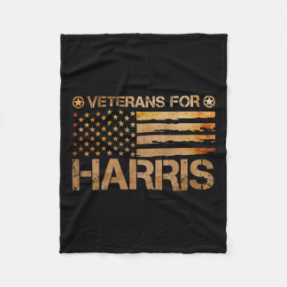  veteranen voor Harris 2024 Military Vets Kam Fleece Deken